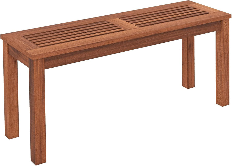 2 Seater Wooden Garden Bench Rustic Slatted Patio Seat