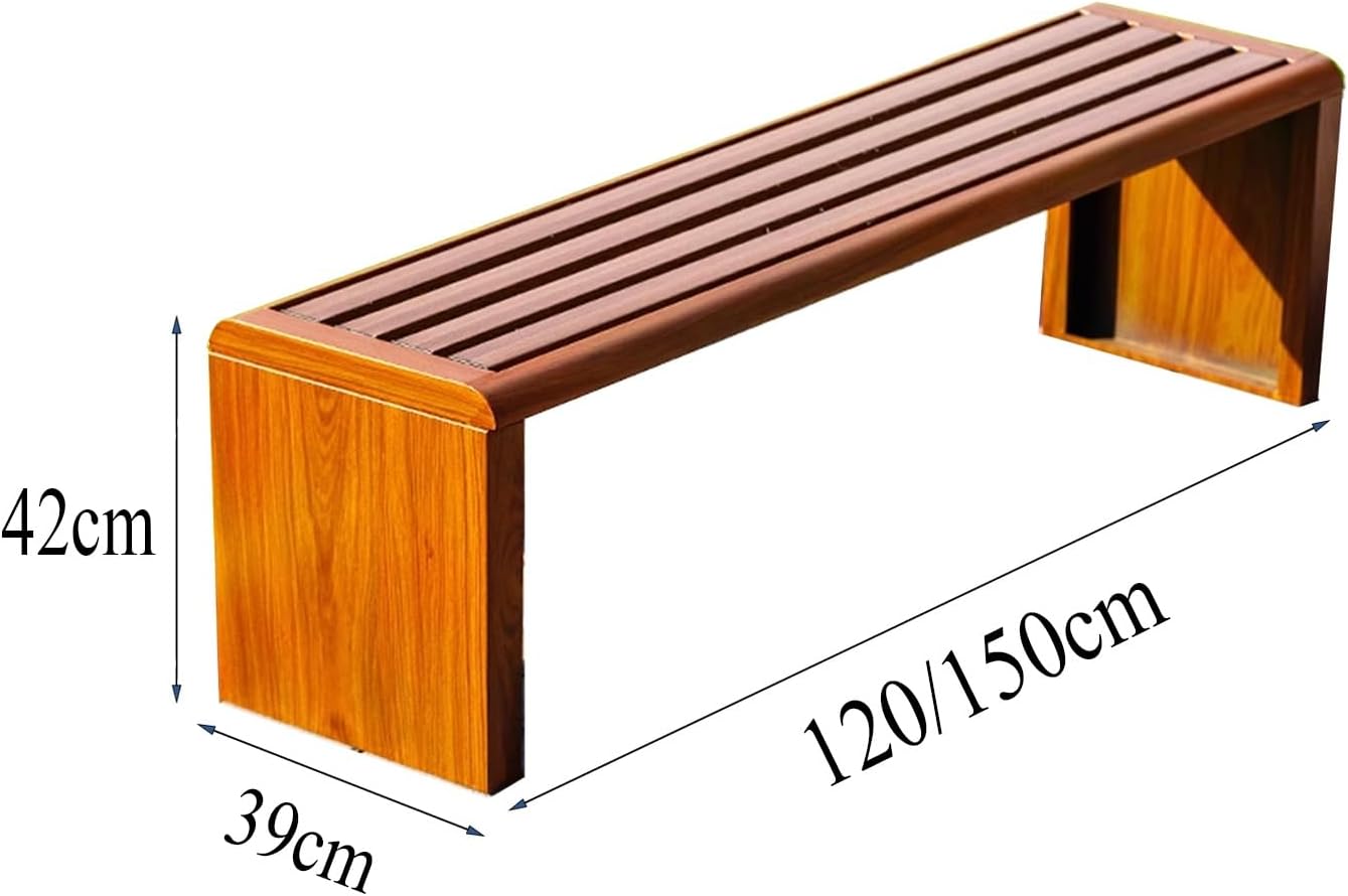3 Seater Garden Bench 120cm Backless Outdoor Patio Seat