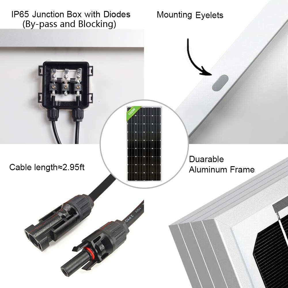 200W Monocrystalline Solar Panel High Efficiency RV Off Grid