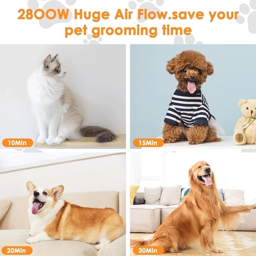 Dog Grooming Vacuum Dryer 2000W Dual Use Quiet Pet Hair Kit