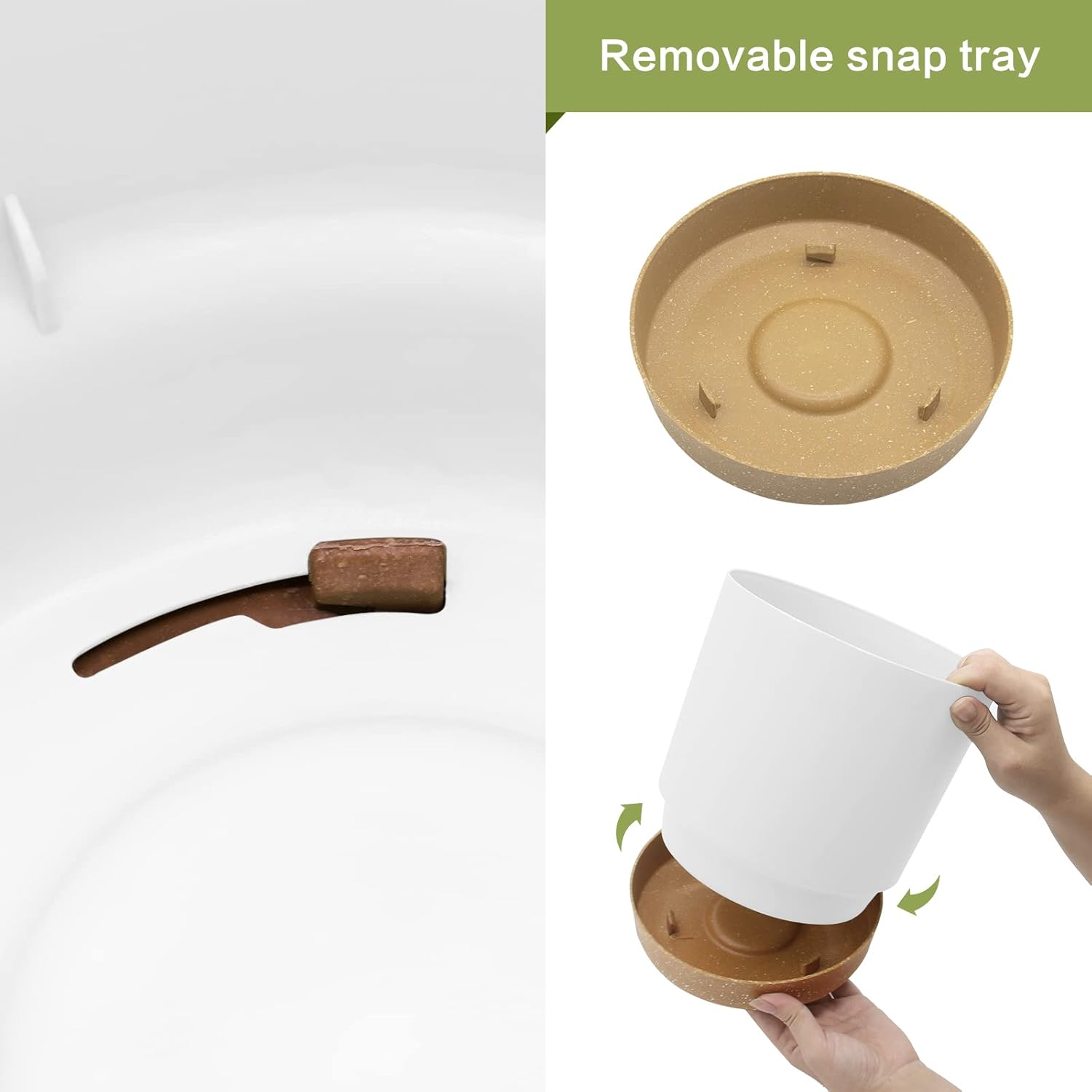 Large 30.5cm Plant Pots 2 Pack Indoor Outdoor Planters Drainage Tray