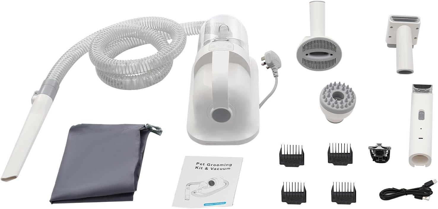 Pet Grooming Vacuum Trimmer 11800Pa Low Noise Dog Cat Kit