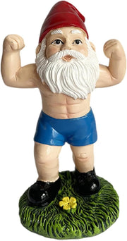 Funny Weightlifting Gnome Statue Resin Garden Decor Outdoor