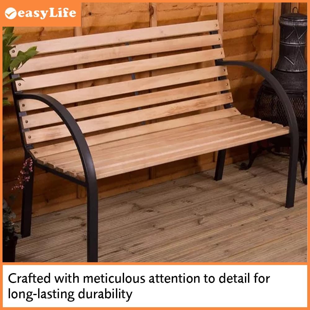 3 Seater Wooden Garden Bench Pine Outdoor Patio Seat w/Cover