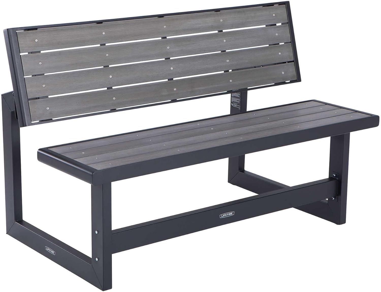 Convertible Bench to Table Outdoor Picnic Seat Weather Resistant Gray