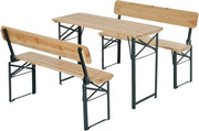 Folding Wooden Picnic Table & Bench Set Portable BBQ Party Set