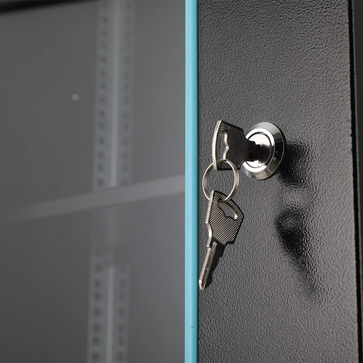 15U Wall Mount Network Server Cabinet Glass Door Black