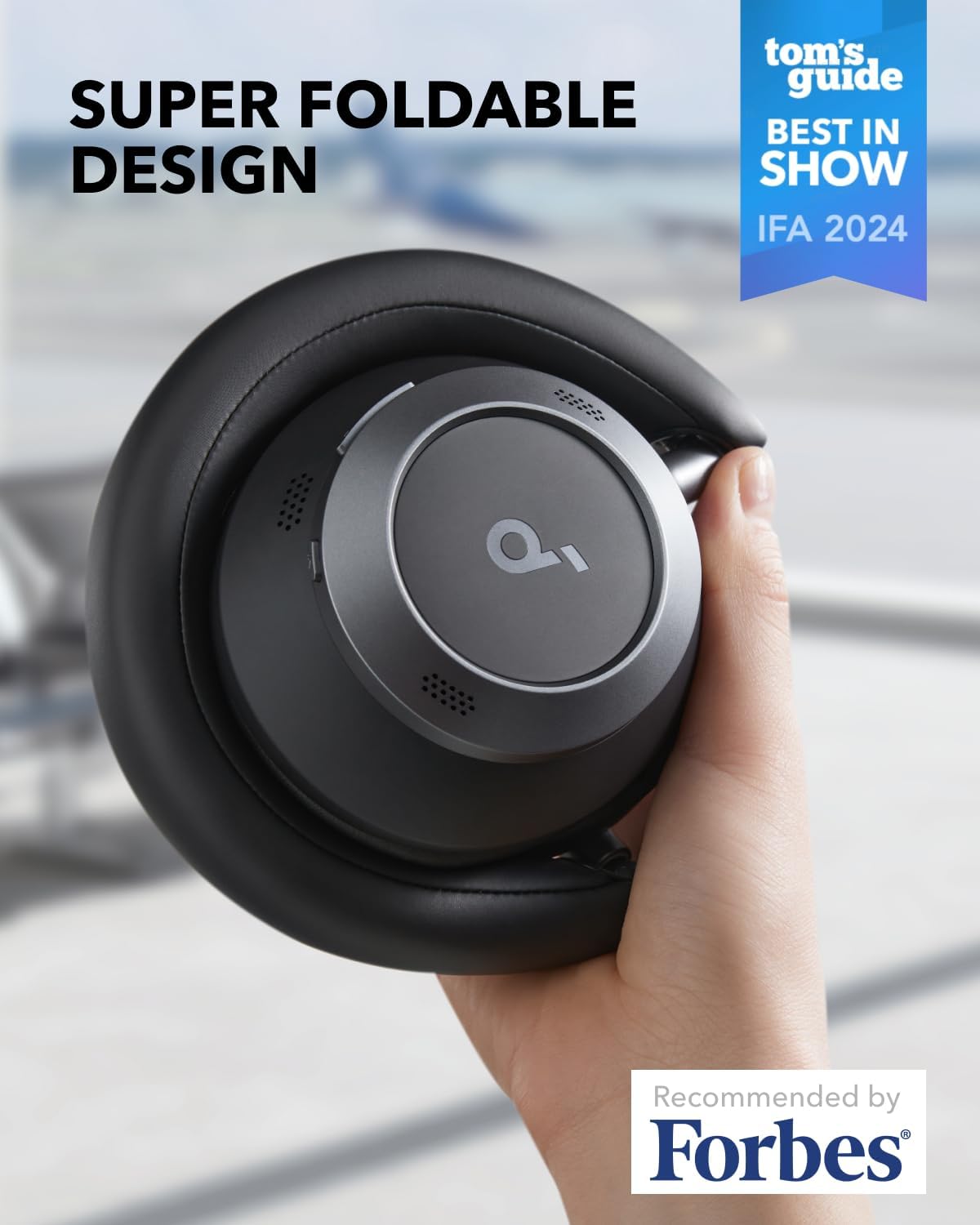 Wireless ANC Over Ear Headphones 60H Playtime Hi-Res LDAC Foldable