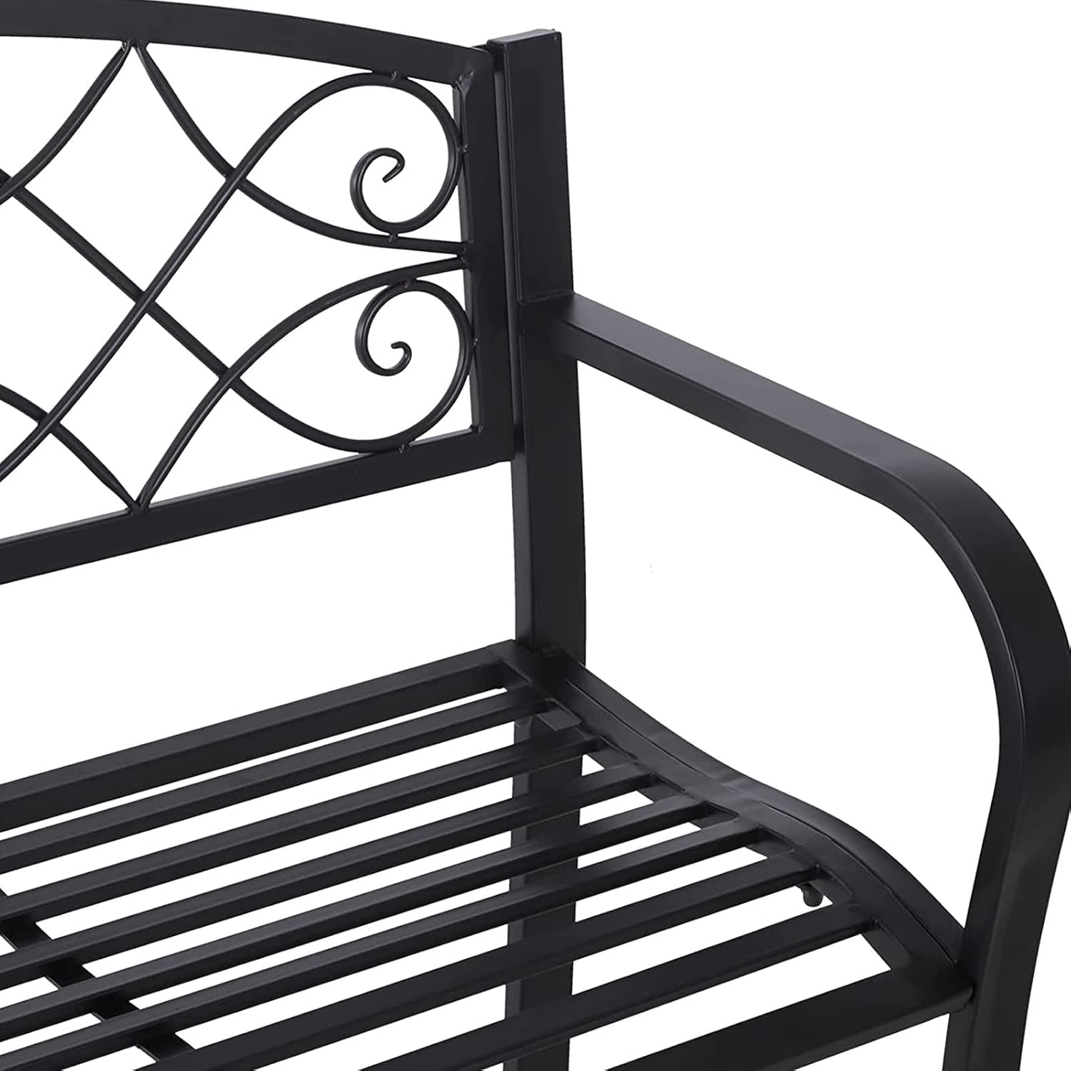 Outdoor Garden Bench 3 Seater Metal Patio Park Bench Ergonomic Seat