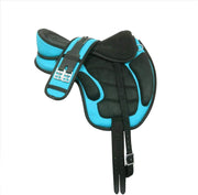 Sky Blue Treeless Horse Saddle Lightweight Padded Seat Set