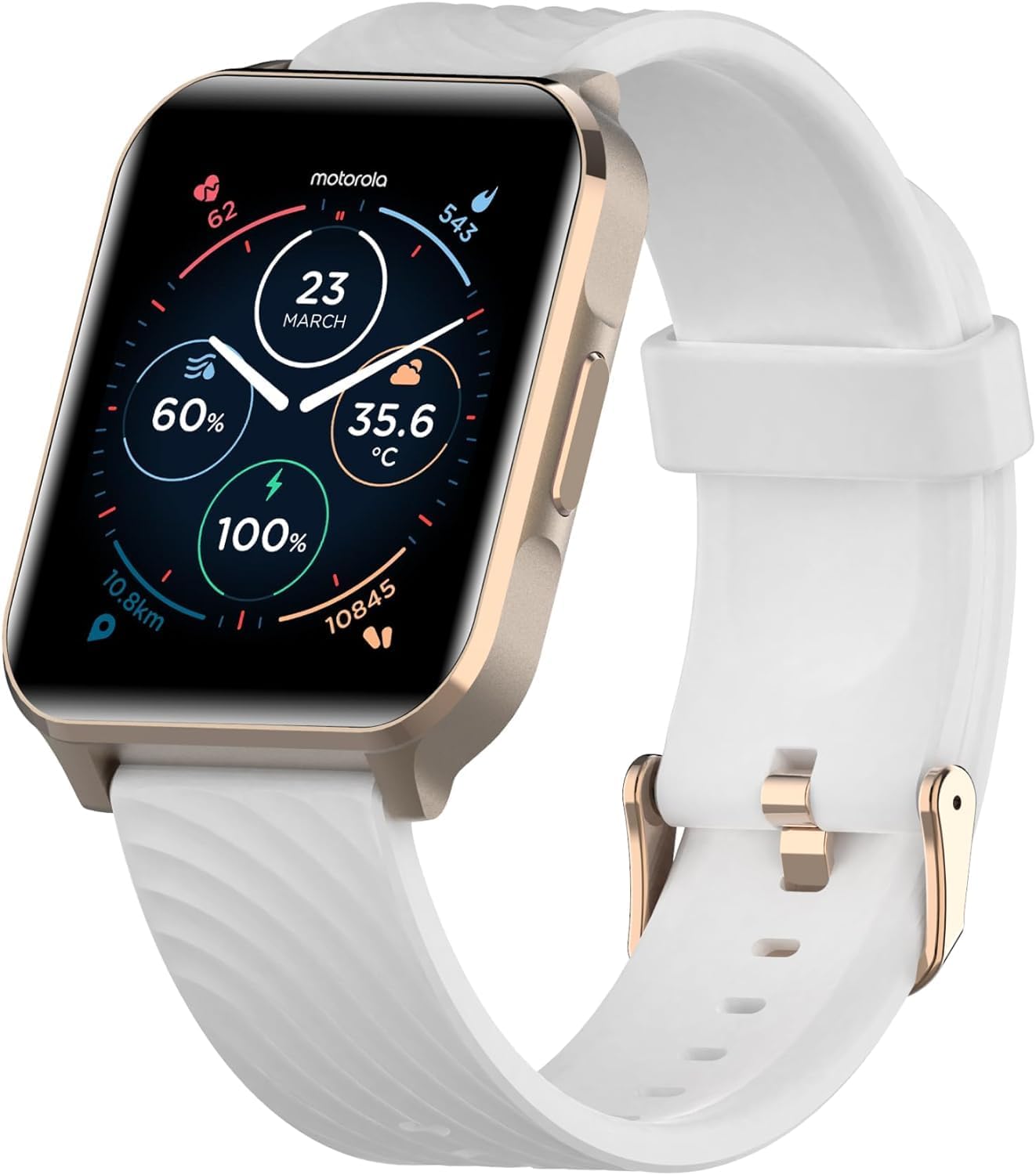 Rose Gold Smart Watch Health Fitness Tracker 10 Day Battery