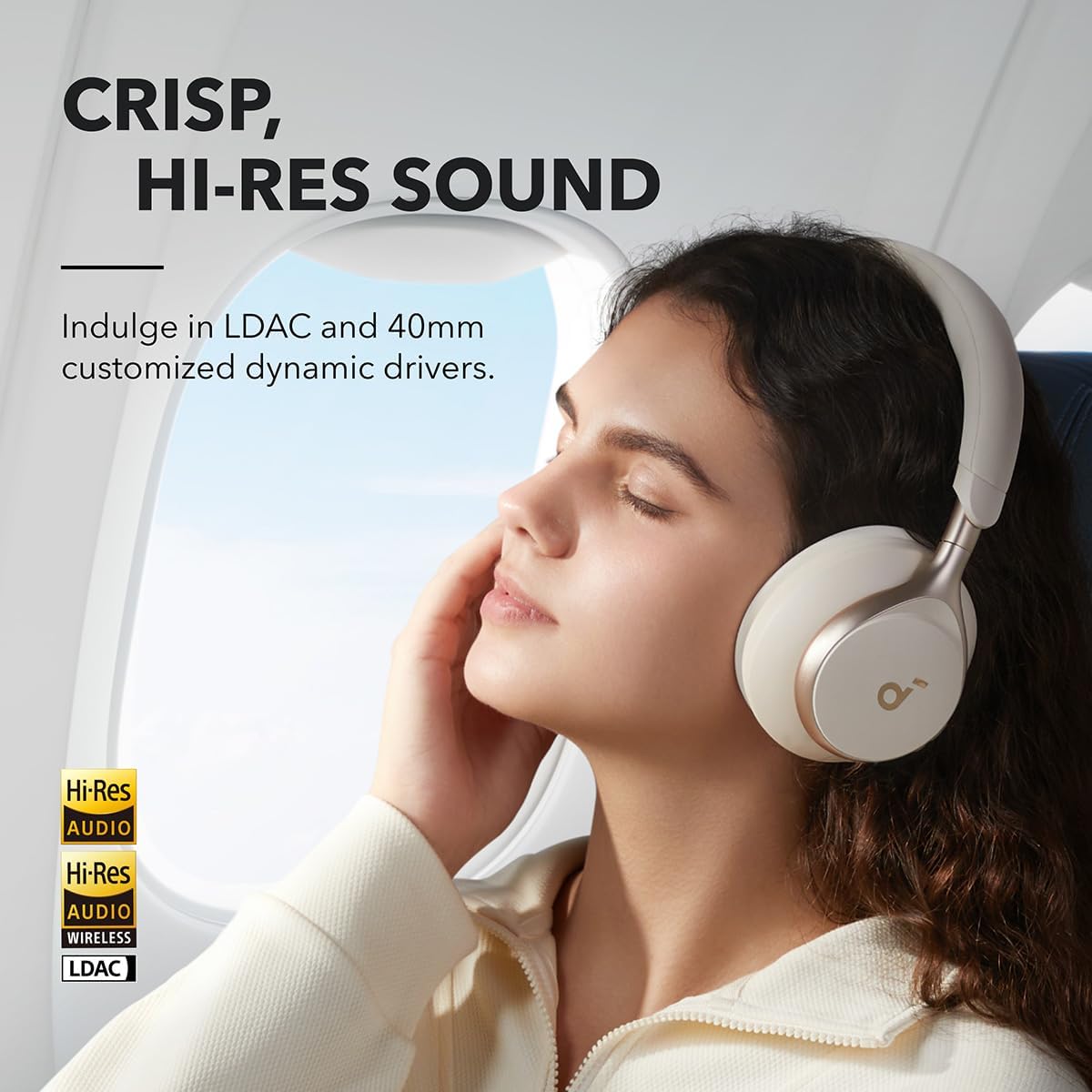 Adaptive Noise Cancelling Bluetooth Over Ear Headphones Hi Res