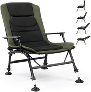 Reclining Fishing Chair Foldable Camping Seat Green