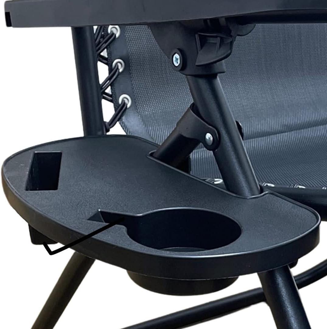 Zero Gravity Reclining Chair Black Folding Sun Lounger