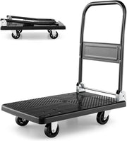 Folding Platform Trolley 200KG Flatbed Cart Black