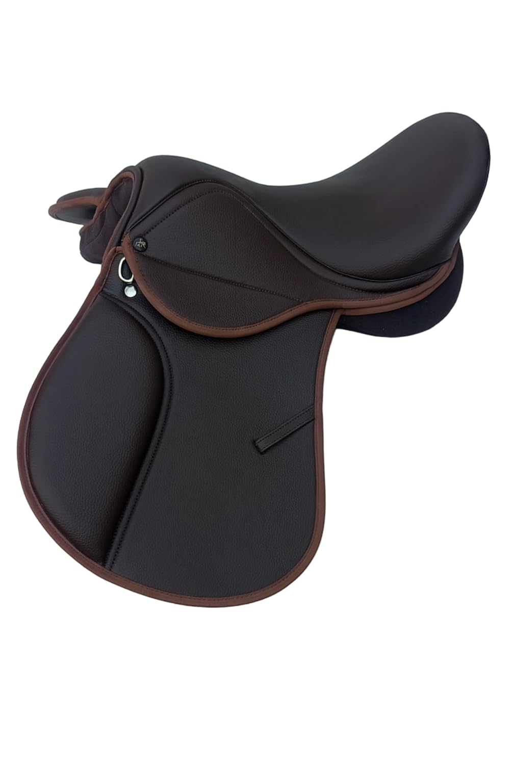 Brown Synthetic Leather Horse Saddle 16 Seat Lightweight