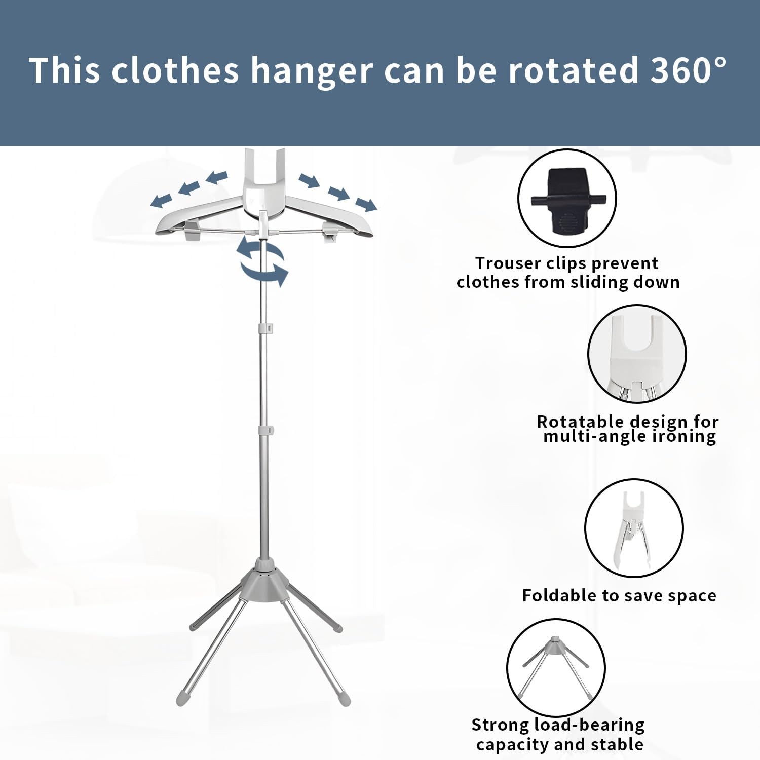 Clothes Steamer Stand Hanger Adjustable Steam Iron Rack Portable