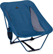 Ultralight Low Camping Chair with Side Pocket Blue