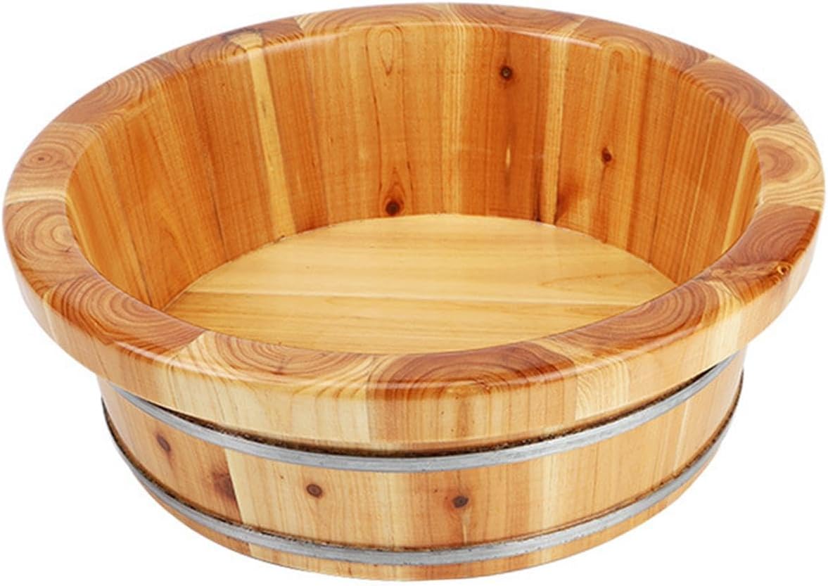 Wooden Foot Bath Barrel Pedicure Spa Soak Tub Metal Reinforced