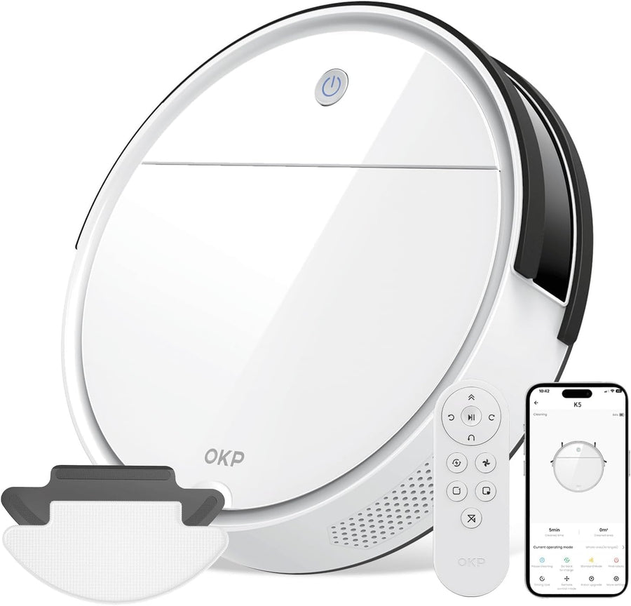 Robot Vacuum Mop 3in1 WiFi App Alexa 120Min Slim Pet Hair Clean