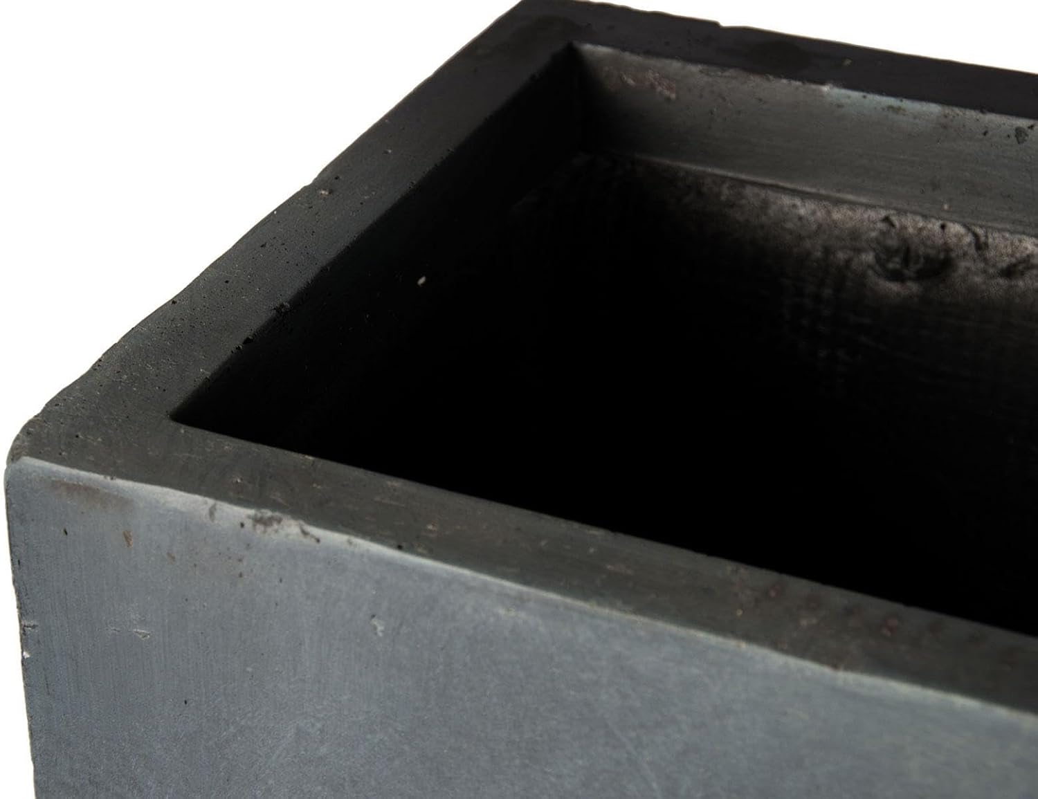 65cm Large Trough Planters Set 2 Dark Grey Stone Effect Pots