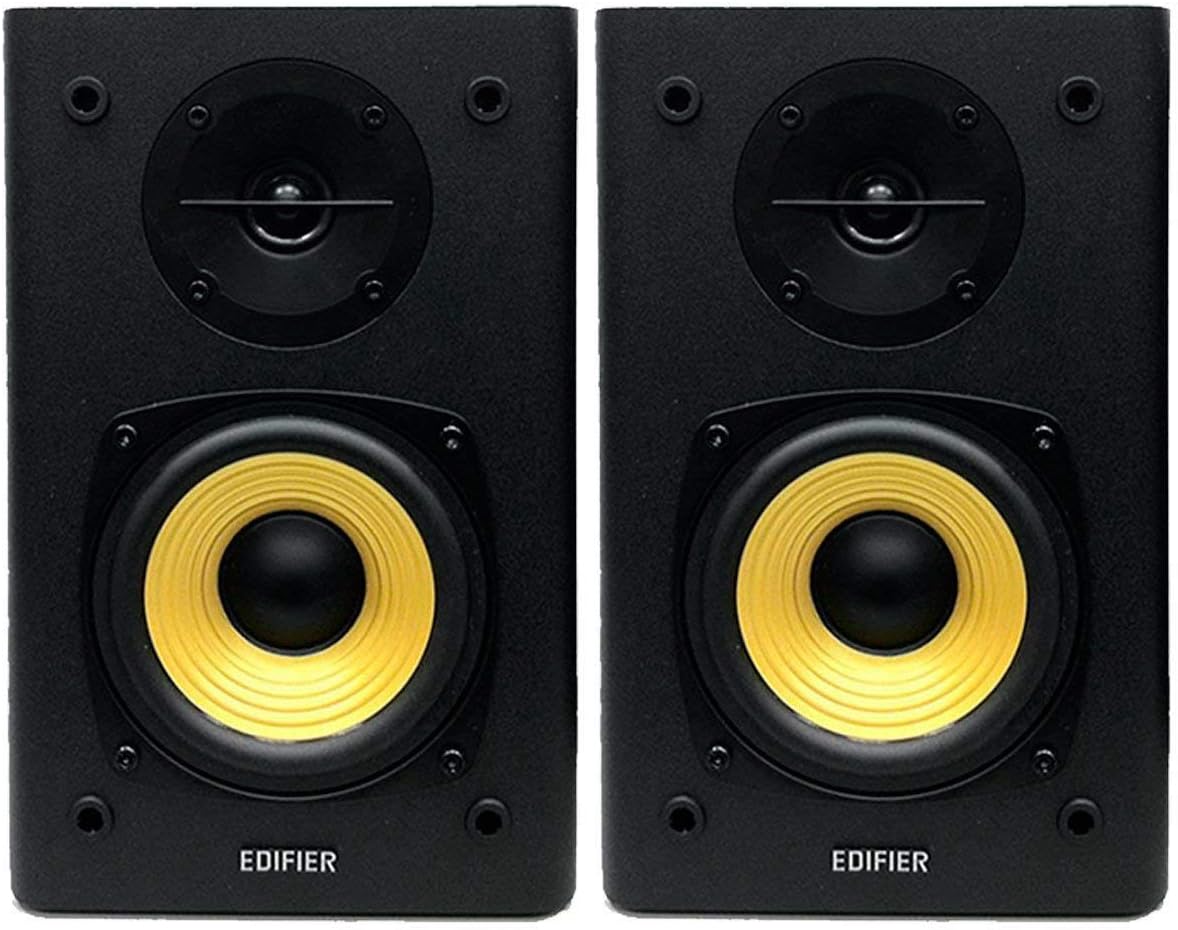 Active Bookshelf Speakers 24W Stereo 4in Woofer RCA Desktop Audio