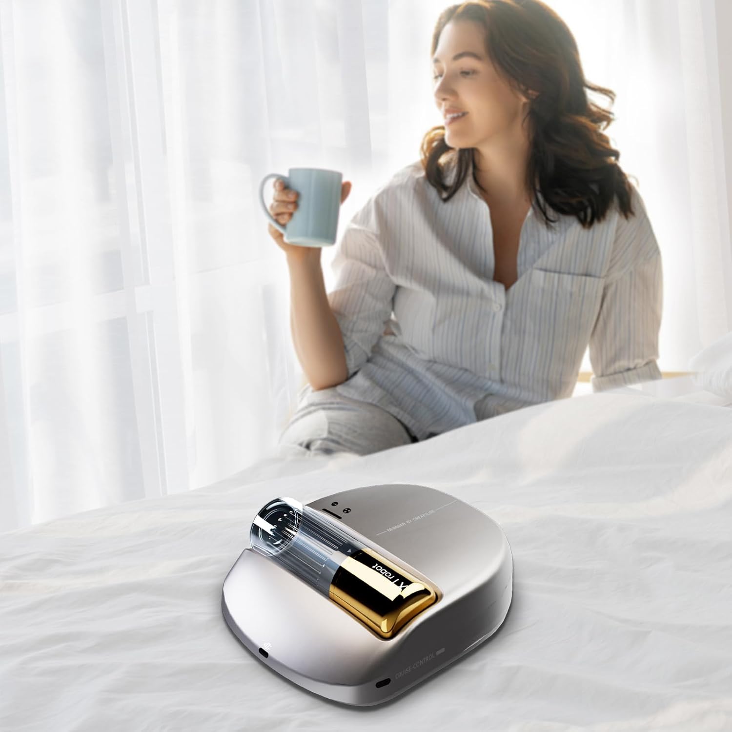 Robot Bed Vacuum UV Light Cordless Mattress Cleaner 14AW Suction