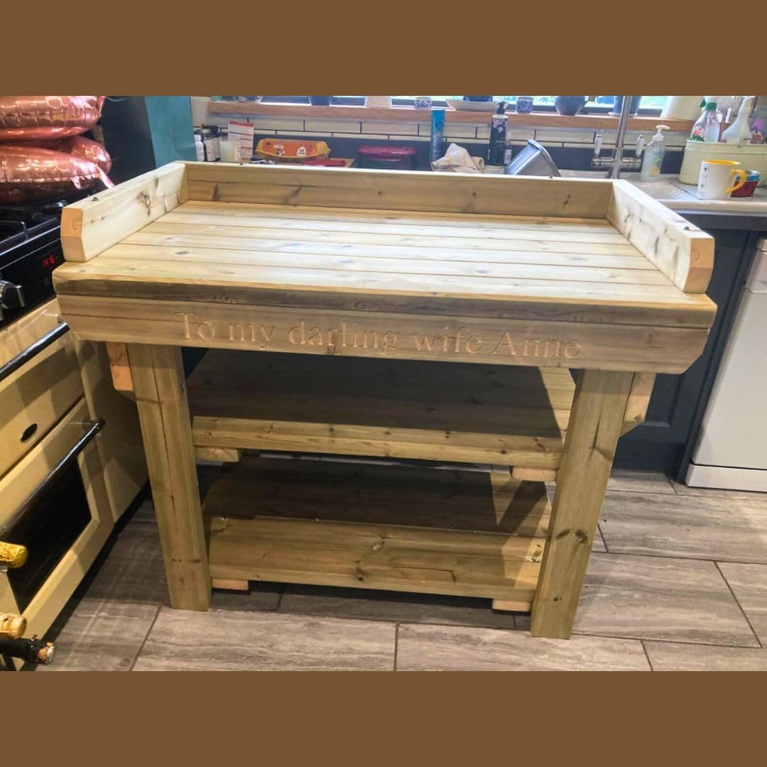 Heavy Duty Wooden Potting Table 6FT Standard Double Shelf