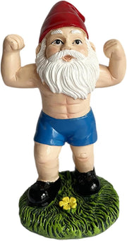 Funny Workout Garden Gnome Statues Resin Muscle Gym Decor Set