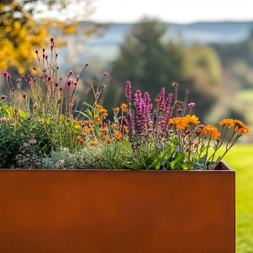 Corten Steel Trough Planter Rust Finish Extra Large 120cm
