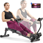 Compact Rowing Machine Hydraulic Rower 12 Resistance Levels
