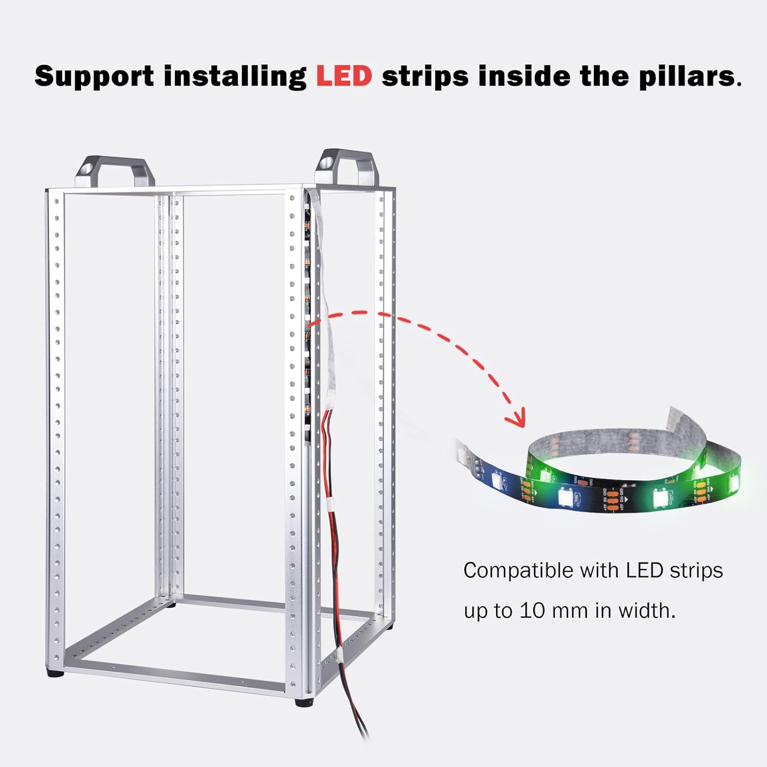 10U Open Frame Network Rack 10in Aluminium Server Rack