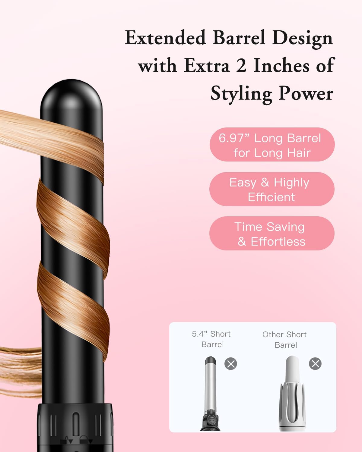6 in 1 Hair Curling Wand Set Ceramic Curling Iron Fast Heat