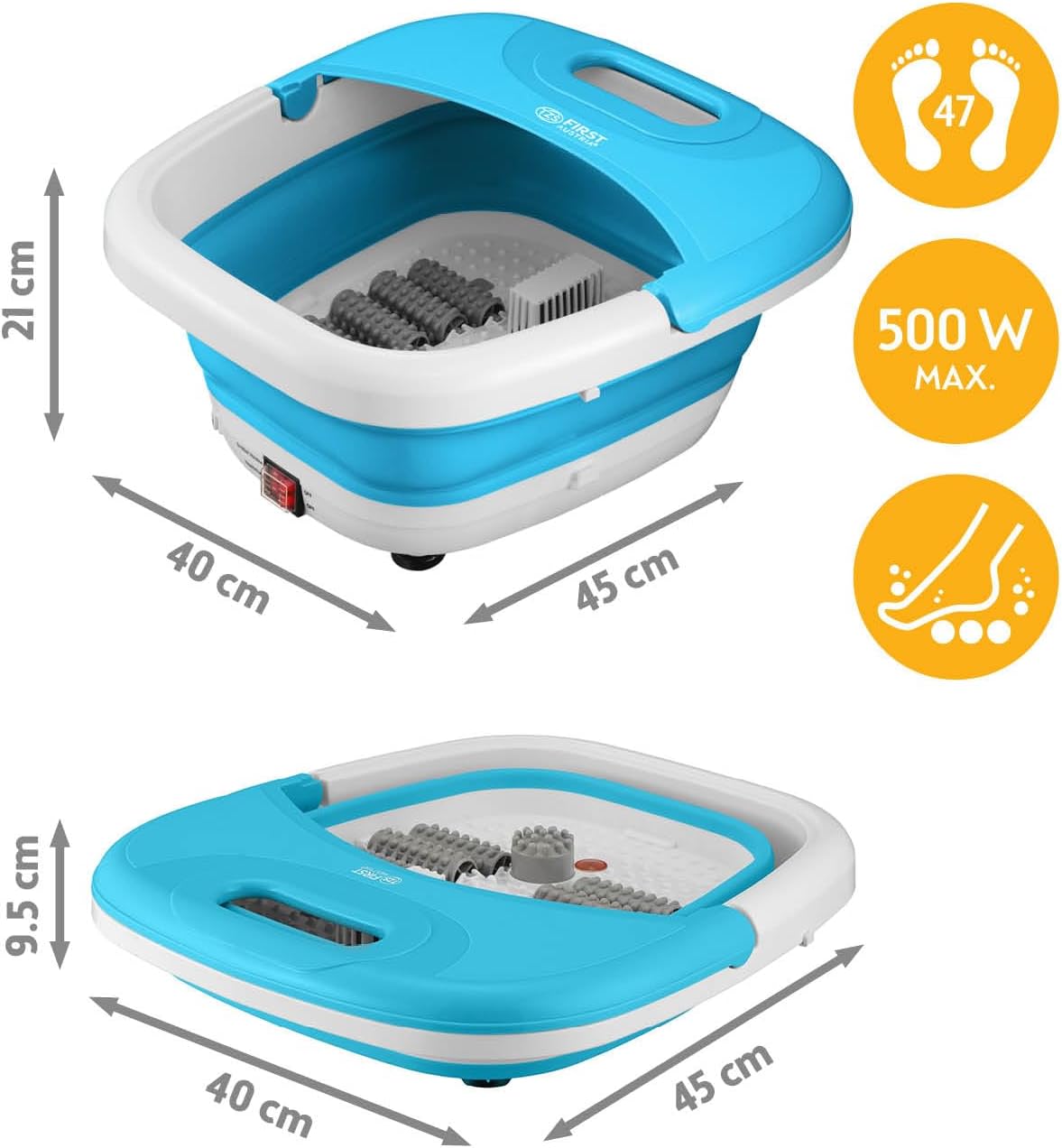 Foldable Foot Spa Massager Heat Bubble Vibration Infrared Pedicure