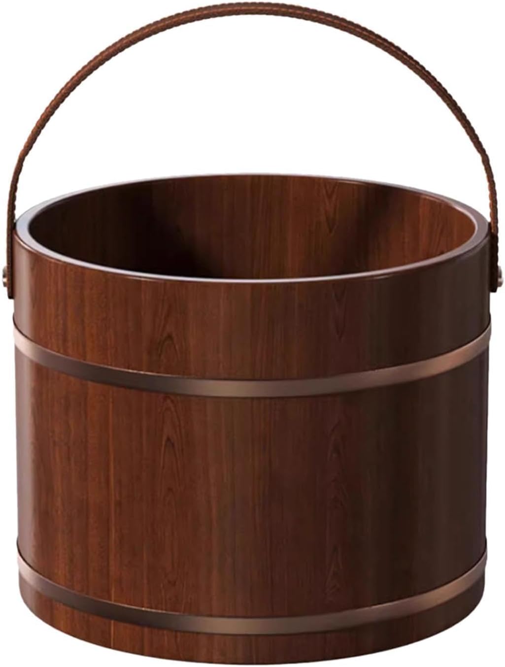 Wooden Foot Bath Tub Soak Basin Pedicure Spa Bucket Handle