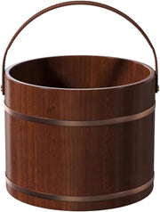 Wooden Foot Bath Tub Soak Basin Pedicure Spa Bucket Handle