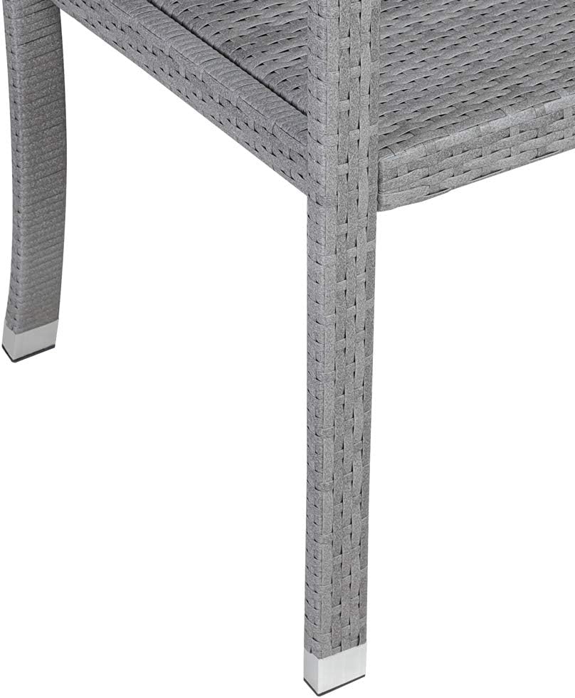 2 Seater Rattan Garden Bench Outdoor Patio Love Seat Grey