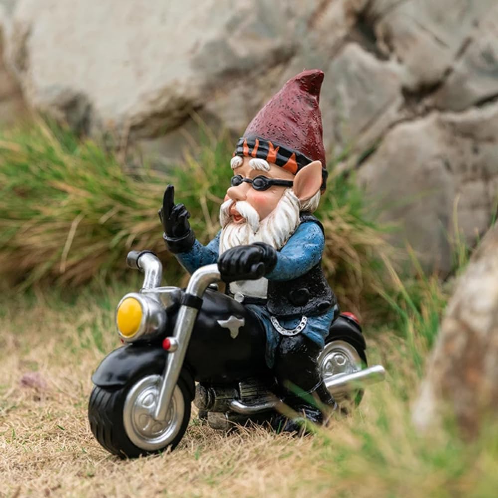 Funny Garden Gnome Statue Naughty Resin Outdoor Lawn Decor