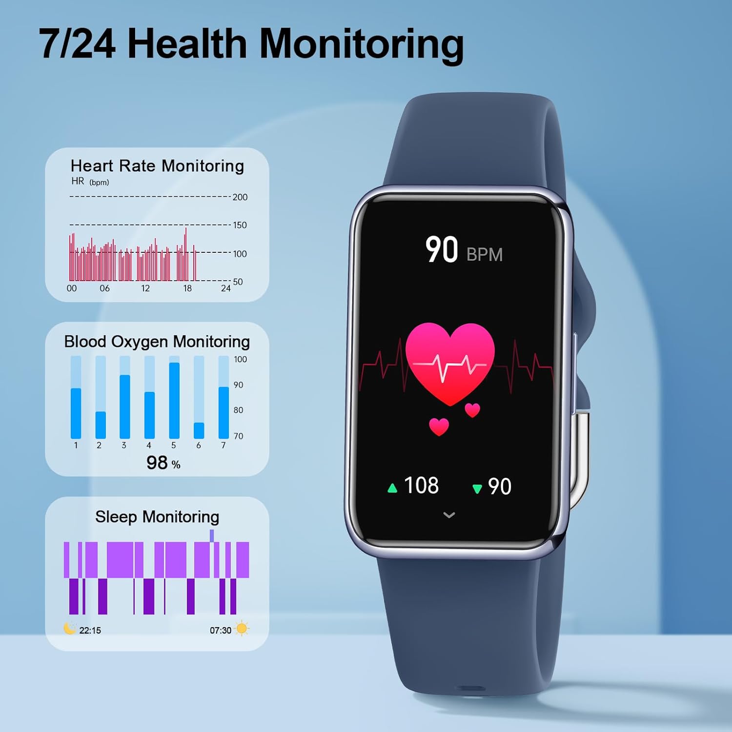 Fitness Tracker Bluetooth Calls Heart Sleep IP68