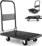 200KG Folding Platform Trolley Flatbed Truck Dolly Brake Wheels