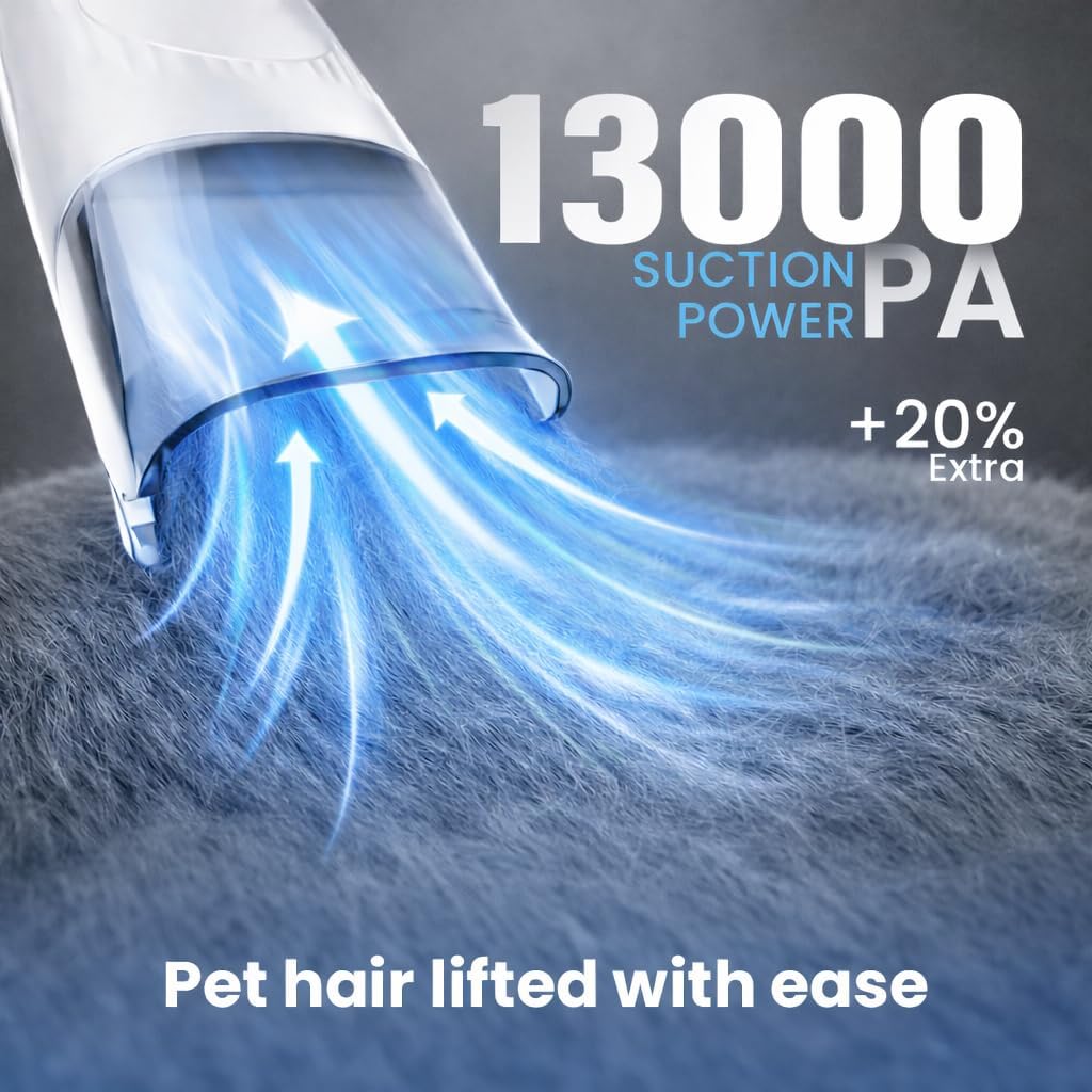 Dog Cat Grooming Vacuum Kit 13000Pa 7 Tool 2.5L