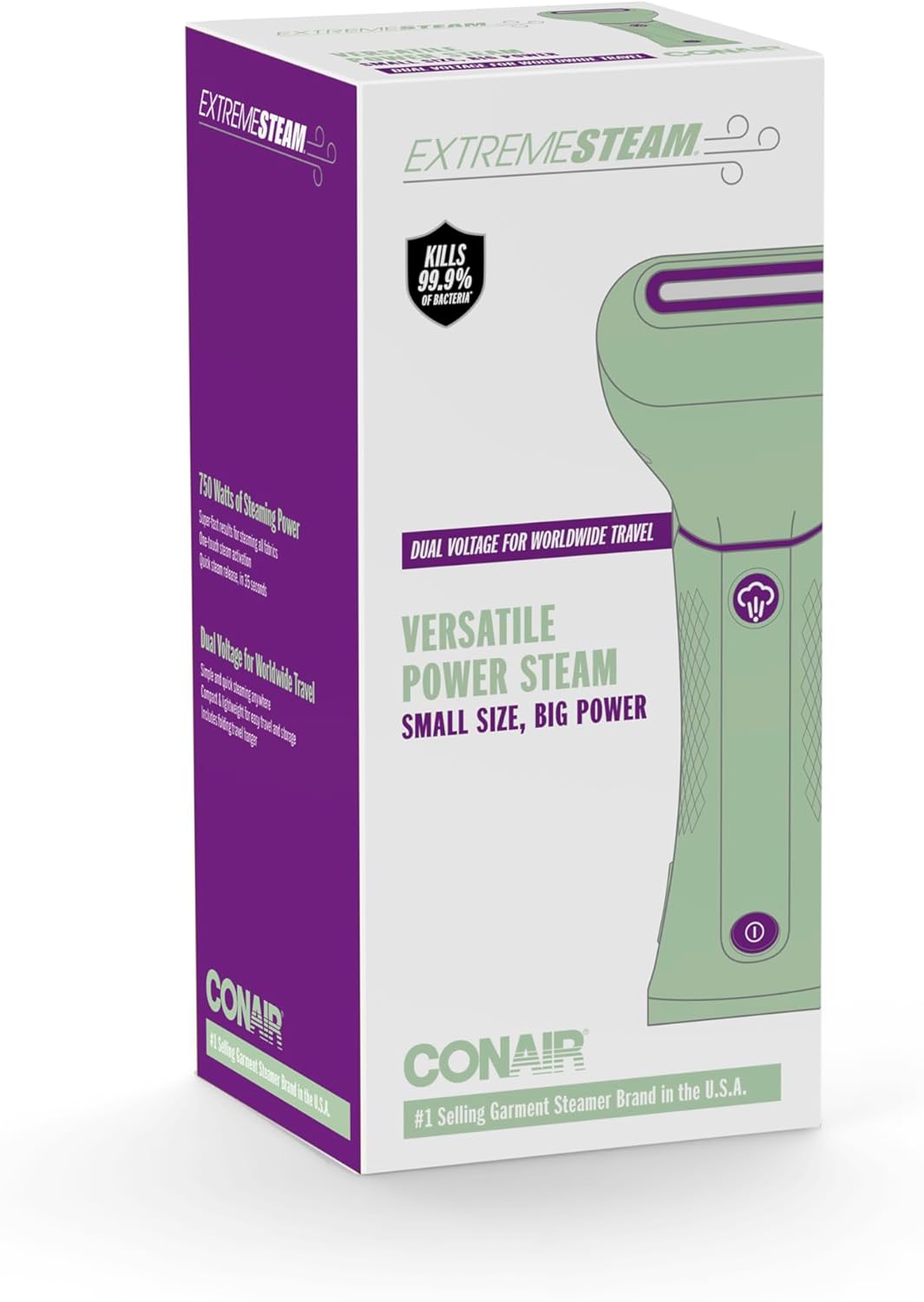 Travel Garment Steamer 1100W 35s Heat Foldable Dual Voltage