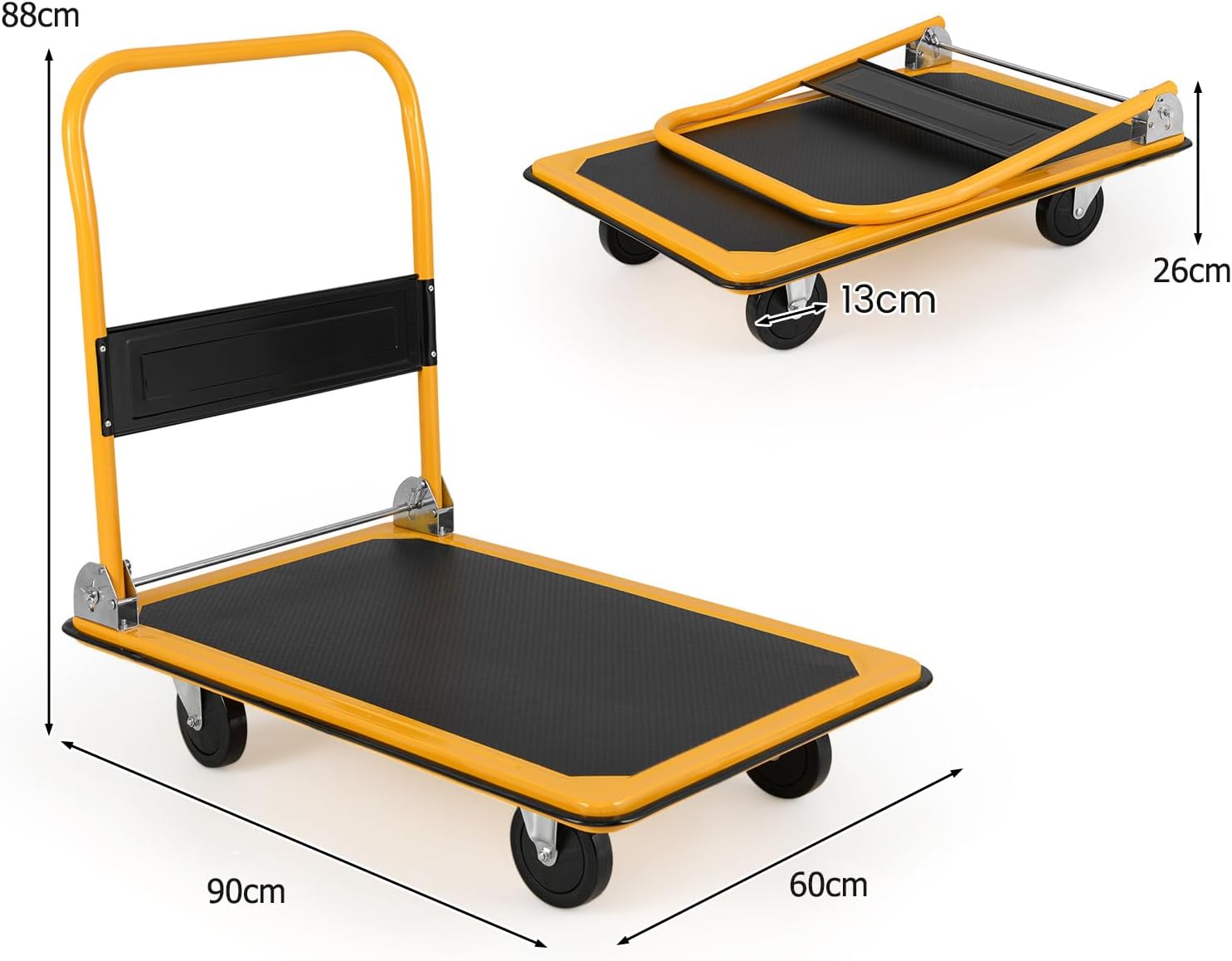 300KG Folding Platform Trolley Flatbed Push Cart Dolly