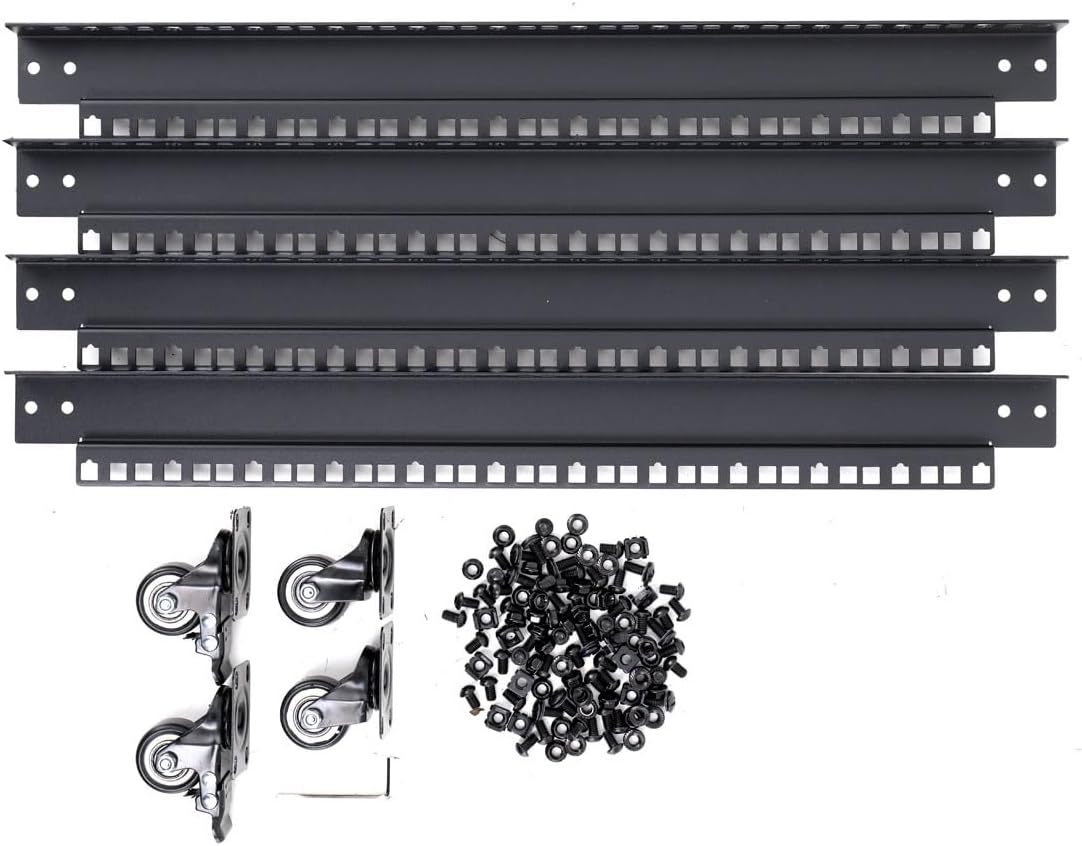 12U Open Frame Network Rack 19 Inch Floor Standing with Wheels