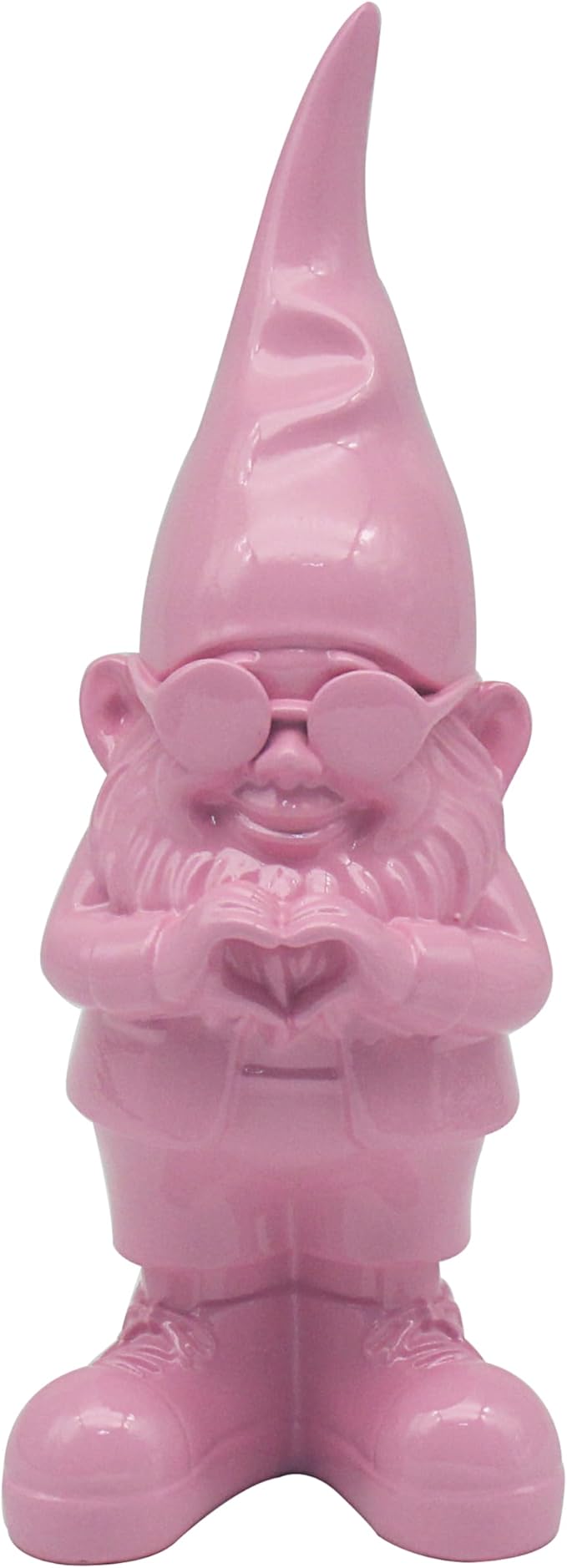 Gnome Figurine Love Hand Pink Statue Home Decor Ornament 20cm