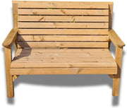 Wooden Garden Bench 2 Seater Redwood Outdoor Patio Bench Fully Assembled