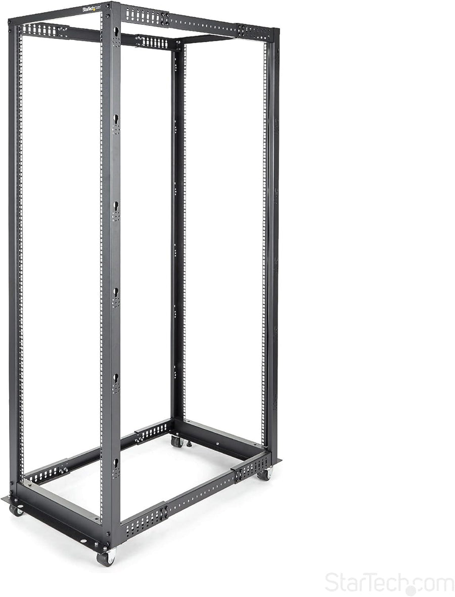42U Mobile Open Frame Server Rack 4 Post with Wheels