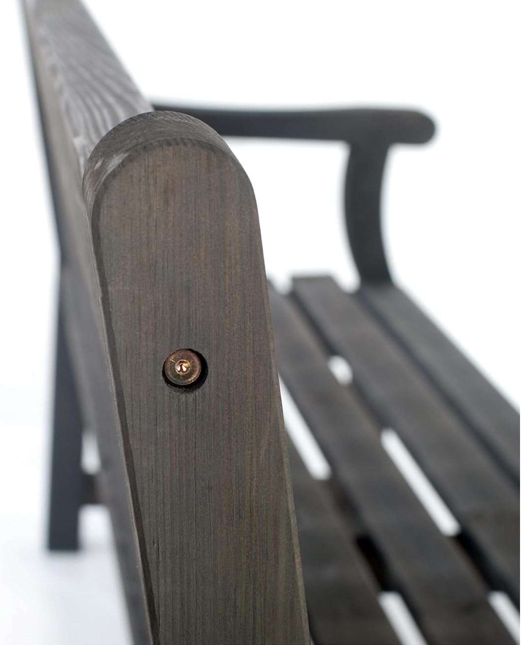 150cm Wooden Garden Bench 3 Seater Heavy Duty Patio Park Seat Dark Grey