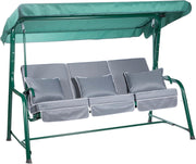 3 Seater Reclining Garden Swing Seat Grey Canopy
