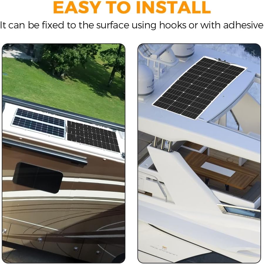 200W 12V Flexible Solar Kit 2 x 100W Panels 20A Regulator